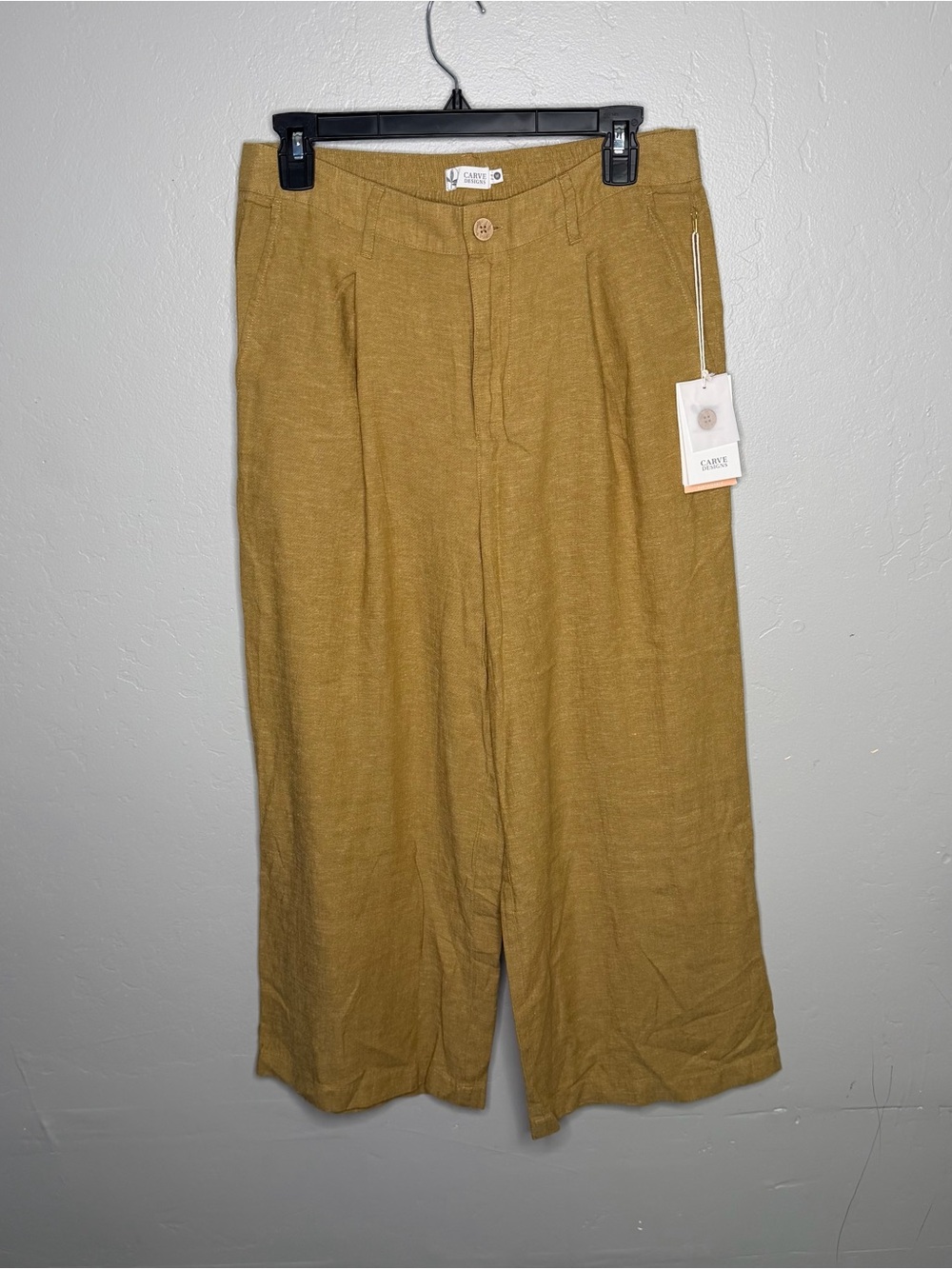 Carve Designs Suki Linen Pants High Rise Wide Leg Pull On Sz M